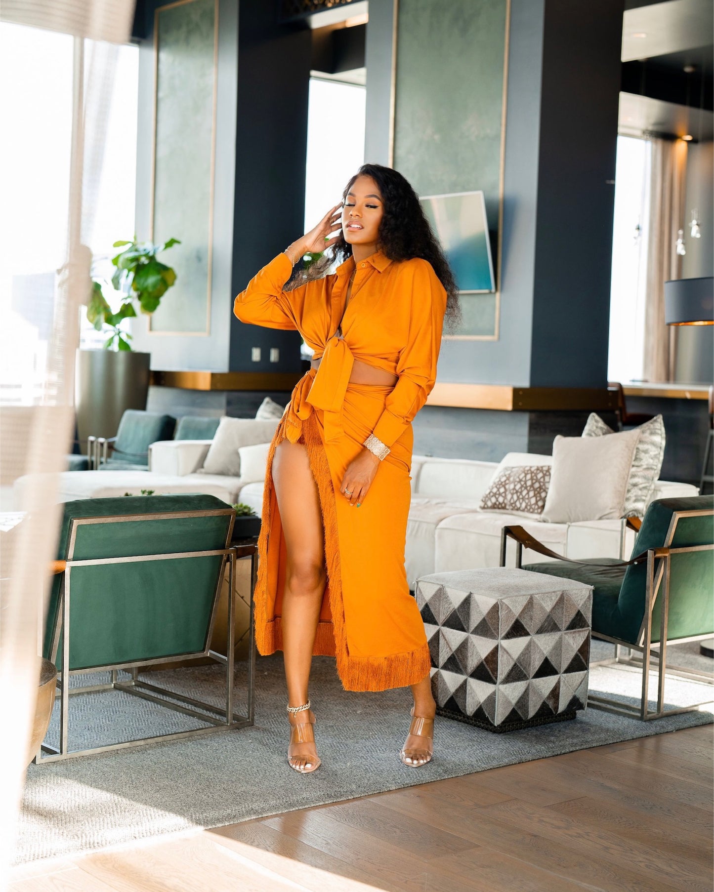 Gold Getaway Skirt Set