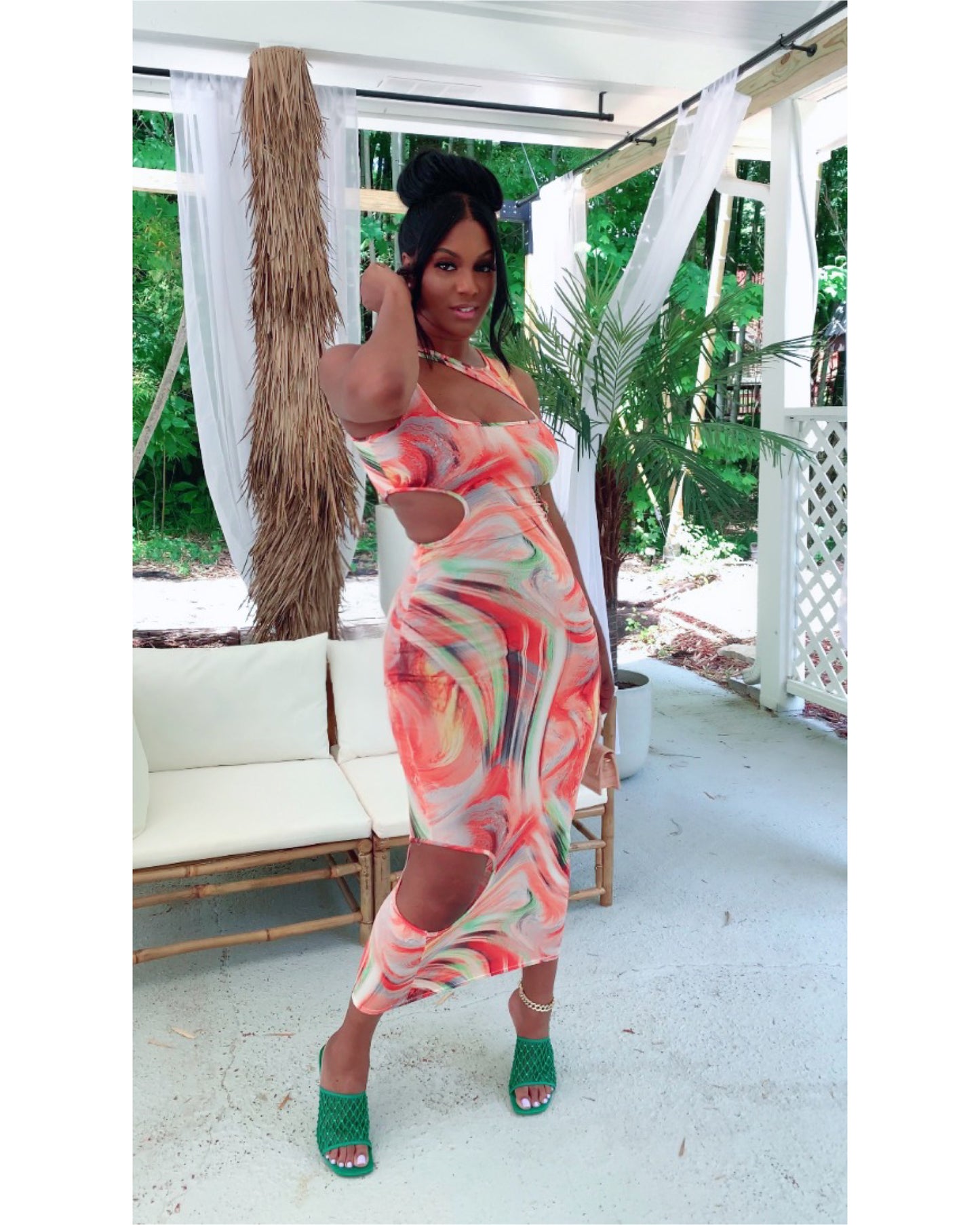 Marble Cutout Dress