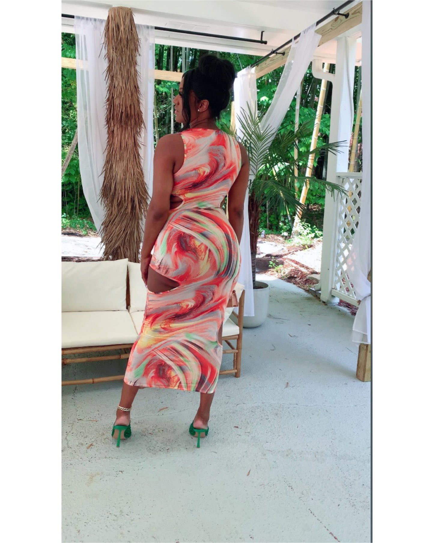 Marble Cutout Dress