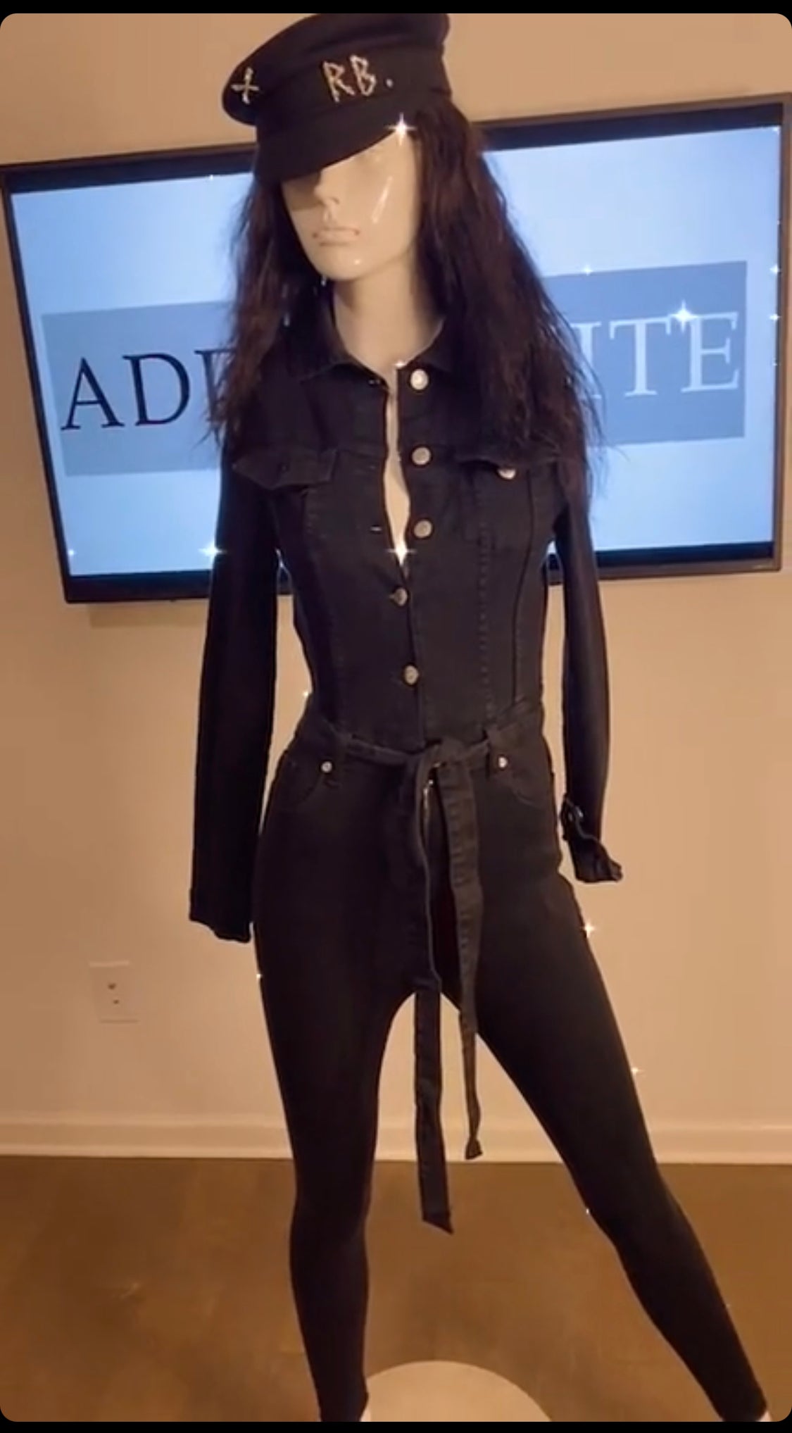 Black Denim Jumpsuit