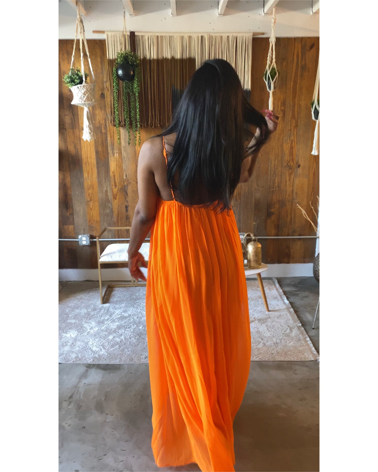 Orange Flowy Dress